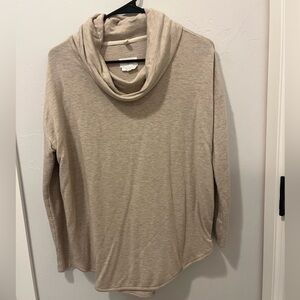 Lou & Grey Beige Cowl Neck Super Soft Top